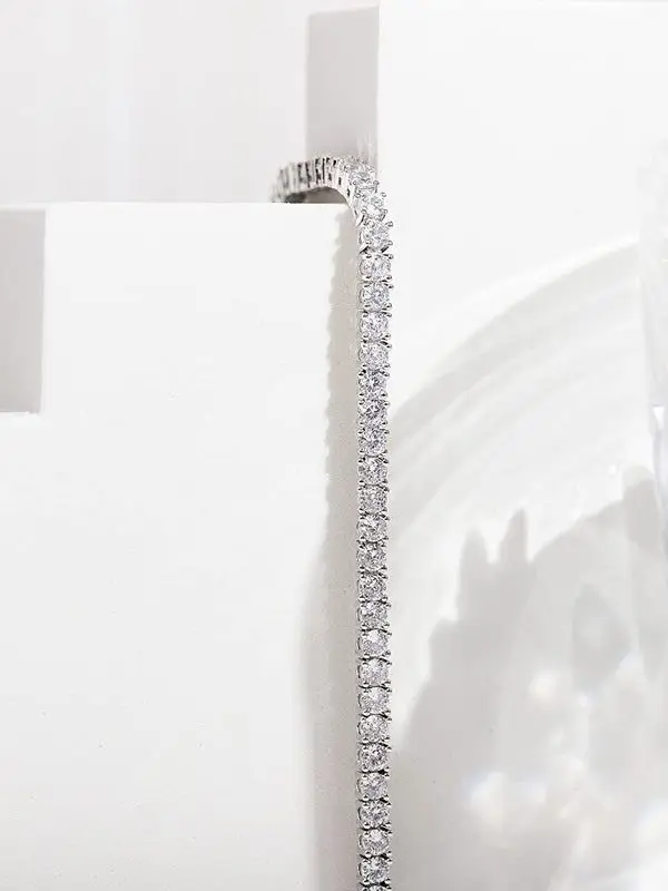 Moissanite Tennis Bracelet for Women Men D Color VVS Round Cut 4mm Moissanite Bracelets with Certificate of Authenticity
