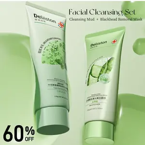 Amino Acid Cleansing Mud + Salicylic Acid Blackhead Remover Mask Combo | Deep Cleansing, Blackhead Removal, Perfect Combination, Hydrating Skin