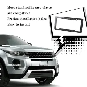 carbon fiber texture plastic license plate frame fiber black aluminum alloy metal license plate holder Car Accessories For Mercedes benz AMG