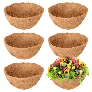 Hanging Basket Coco Liners Replacement, Round Coconut Coco Fiber Planter Basket Liners for Hanging Basket Flowers/Vegetables