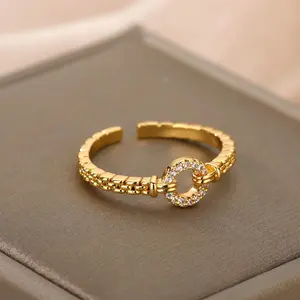 Jewelry - Round Rings For Women Punk Rock Chain Round Open Adjusted  Ring Accessories Jewelry Gift