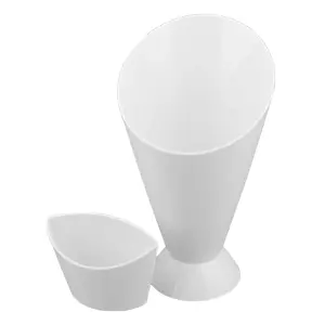 Fries Shelf Holder Assorted Sauce Chips Dip Snack Cone Stand Plastic Dip Cup Two Cup-Mouth Tableware Tray Container Kitchen Tool Does not apply