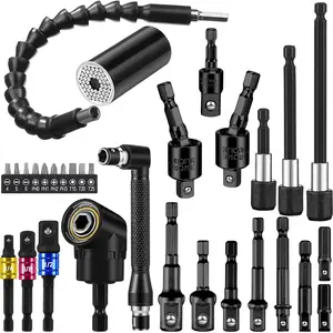 Pcs Flexible Drill Bit Extension Set, Include 1/4 3/8 1/2 Inch Hex Socket Adapter Socket Bendable Magnetic Drill Extender Universal Bit Extension Screwdriver