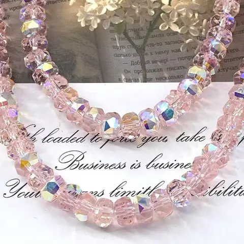 【C007】 Special-Shaped Faceted Glass Crystal Strawberry Flat Beads, Beginner Friendly DIY Bead Art Supplies, Colorful Glass Art Pieces for Bracelet & Beaded Necklace DIY, Unisex Jewelry Accessories, Note: Small Ball Causes Choking Hazard