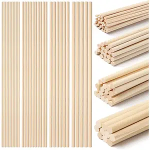 80- Wooden Dowel Rod Set - Assorted Sizes 1/8, 3/16, 1/4, 5/16 x 11.8 Inch  Craft Dowel Rods