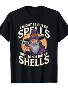 Outta Spells But Not Outta Shells Wizard Fantasy Meme T Shirt Funny Tshirts Meme Shirt