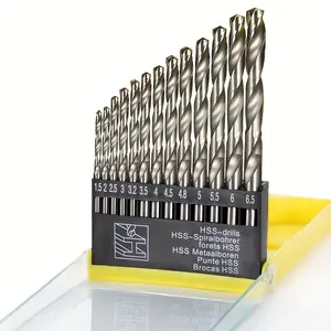 13pcs M42 5% Cobalt Alloy End Mill Drill Bits, Suitable for Stainless Steel and Hard Metals, High-Performance Cutting Tools
