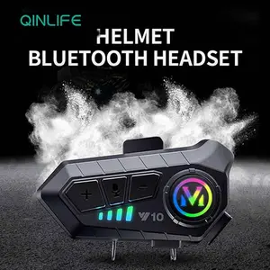 Y10 Motorcycle Helmet Headset, Stereo Voice Control, Bluetooth-compatible Hands-Free Call, Waterproof, with Ambient Light, Secure Fit Design