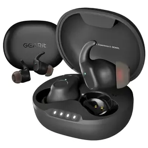 GEARit True Wireless Earbuds HD Sound Clarity 20h Playtime IPX5 Secure Fit Audio Charging