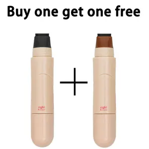 2-in-1 Liquid Eyeliner Stamp Pen with Dual Rotating Heads, Waterproof Quick-Dry Longwear Cosmetic, Natural Black + Light Brown Lipliner, Precise Thin Adhesive Tip Marker Pencil, Fragrance-Free for Daily Makeup