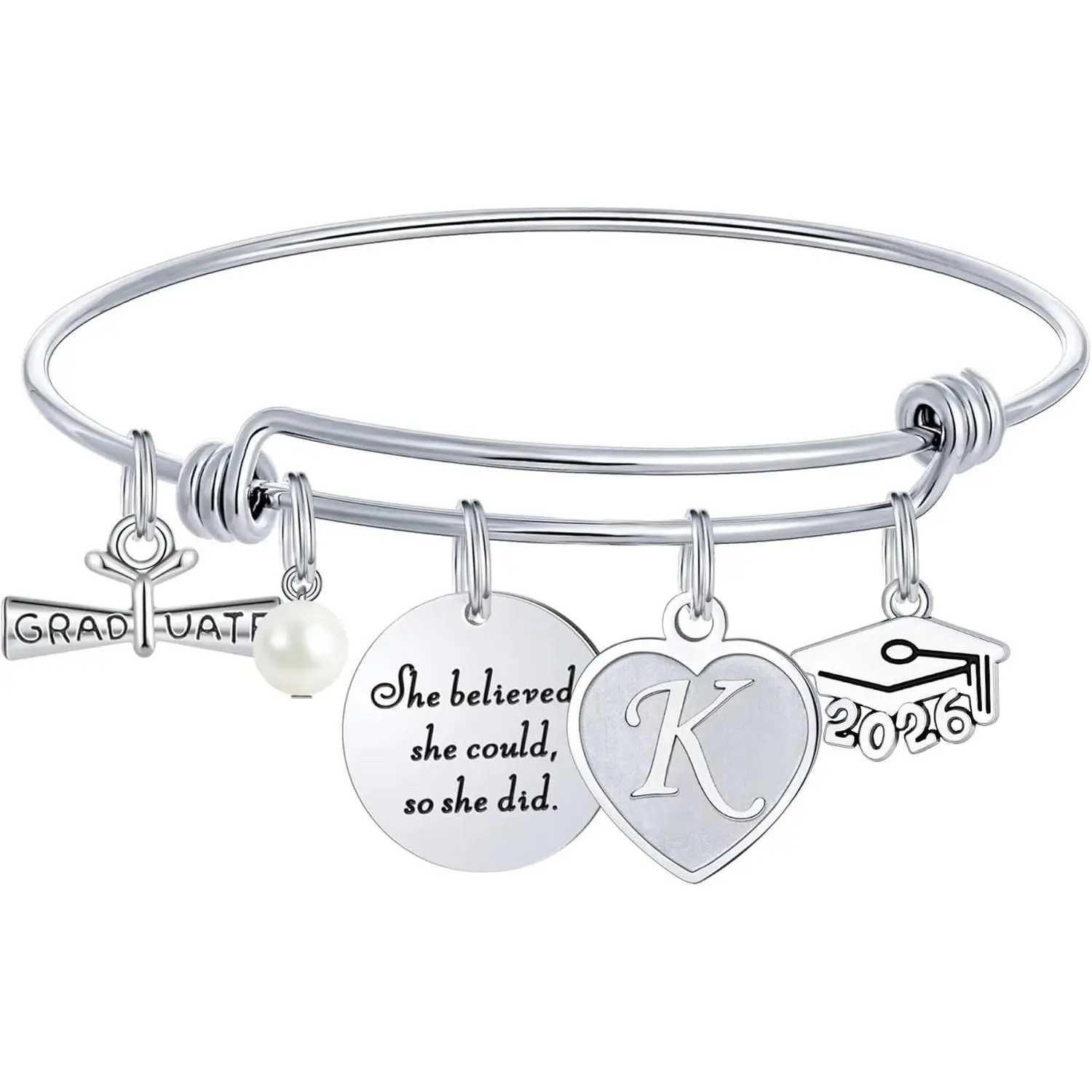 Graduation Gifts for Woen Her 2026, Class of 2026 High School College Graduation Gifts Inspirational Graduation Bracelet