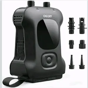 Bomba eléctrica de tabla de remo de 20 PSI con inflado y desinflado seguro y rápido de doble etapa, máx. 4.5 SUPs de larga duración, bomba de aire compacta recargable de apagado automático