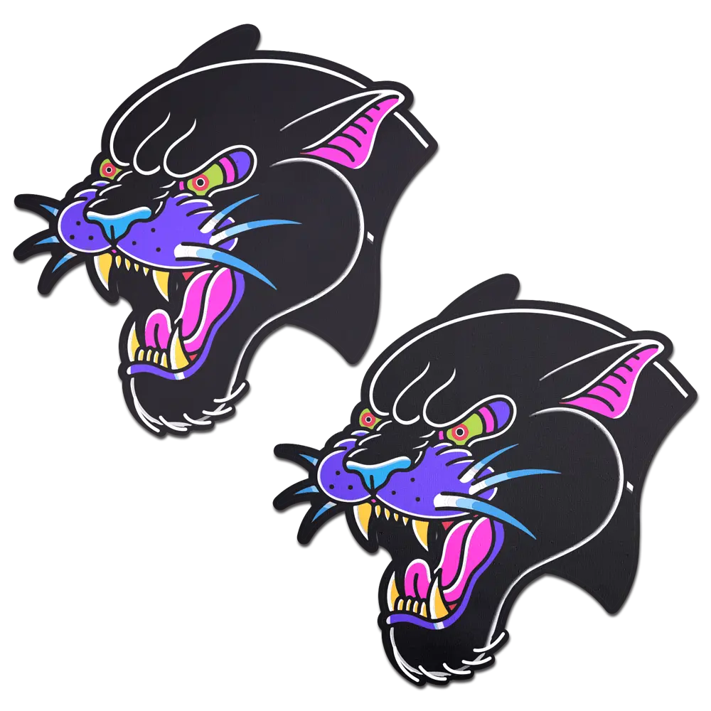 Black Panther Pasties Roaring Couger Tattoo Diamond Thom Nipple Covers by Pastease