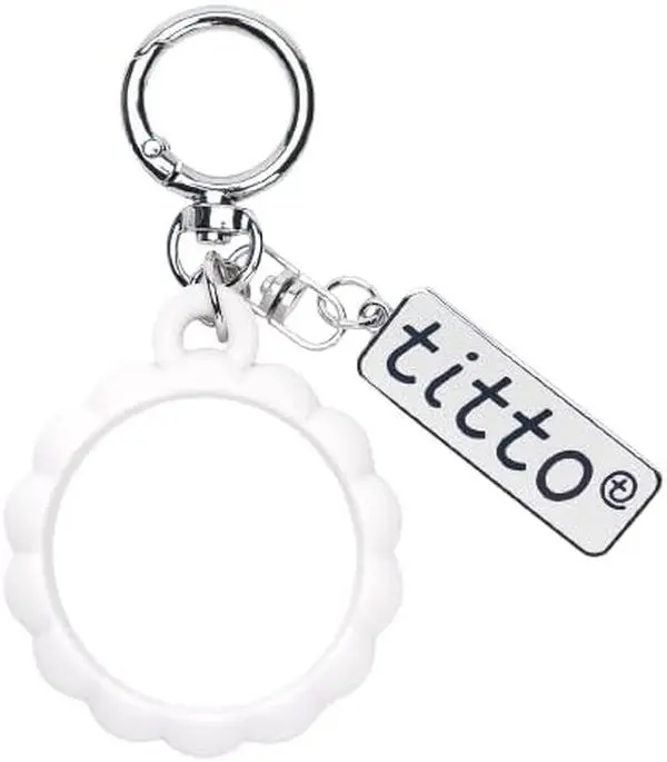 titto Monggeuli Keyring White | Lip Tint Keychain Holder, Lip Gloss, Cheek Balm, Stain Tint Case Portable Lipstick Holder, Lipgloss Case