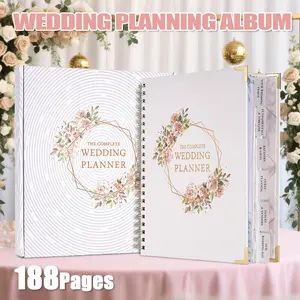 188 Page Wedding DIY Album, Coil Bound Creative Memory Book, Bride & Groom Wedding Planning Journal, Unique Keepsake Photo Scrapbook
