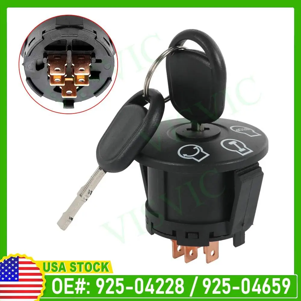 OE #925-04228 Matched Ignition Switch with Ignition On/Off, Plug-In Terminals, Key for Cub Cadet RZT Series Mowers RZT42, RZT54
