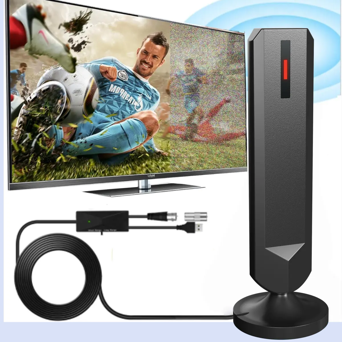 HWU TV Antenna for Smart TV Easy Connection Antenna with Coaxial Cable for Local Channels Outdoorfun RV TV Antenna Long Distance tiktokshopspringglowup