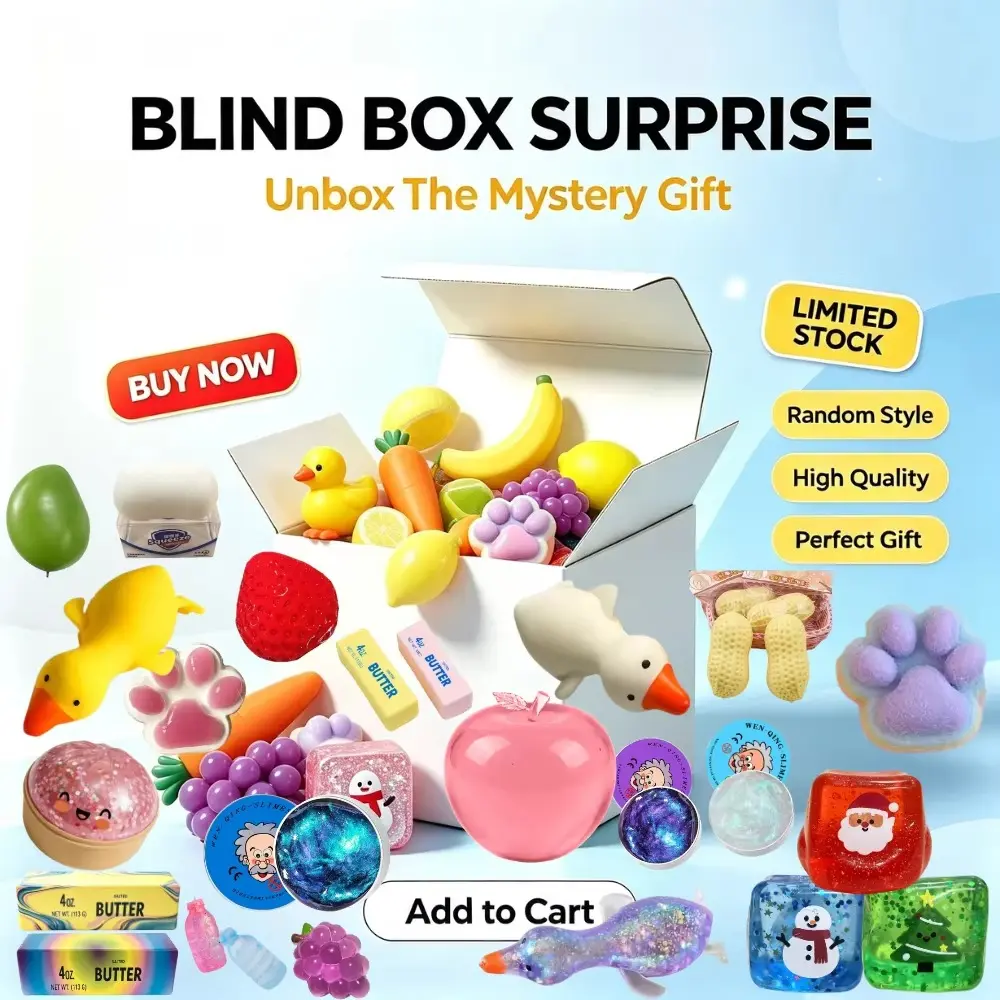 Surprise Box Toys Novelty Stress Relief Assorted Squishy Figures Blind Box Fun Mystery Fidget Stress Relief Surprise