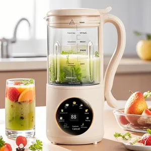 Multifunctional baby blender with stainless steel blades — 47.34 oz grinder for nuts, milk, soy, and oats; includes a 110–130 V US plug adapter; built-in heating function for baby food; delayed start safety feature; suitable for juices and almonds; no bat