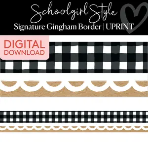 Printable Signature Gingham Border