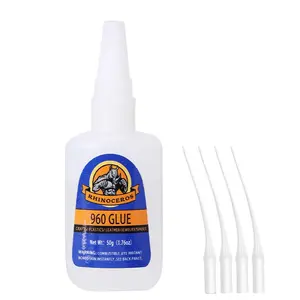 2pcs 960 Glue Low Less Odor Instant Adhesive 50ML Bottle Acrylic Figurine Soft Oil-Based Glue for Leather Rubber Handmade