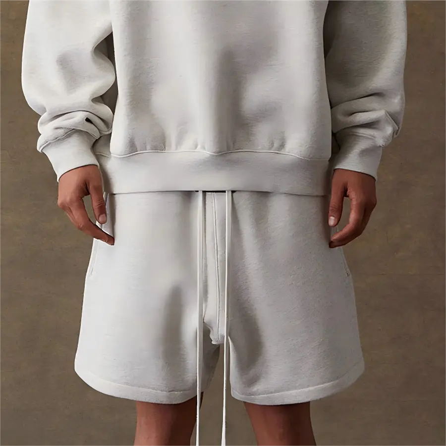 Men's Sports Sweatshorts - SS22 Collection, Light Oatmeal, Athleisure Casual Shorts, Casual Sporty Shorts