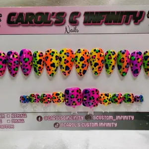 medium length almond colorful nails design