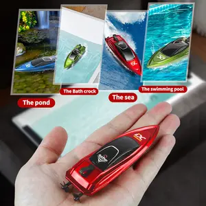 Racing Boat Mini RC Boats 2.4G High Speed Racing Boat 4CH Remote Control w/ LED Light Toy 2w Pool party Summer