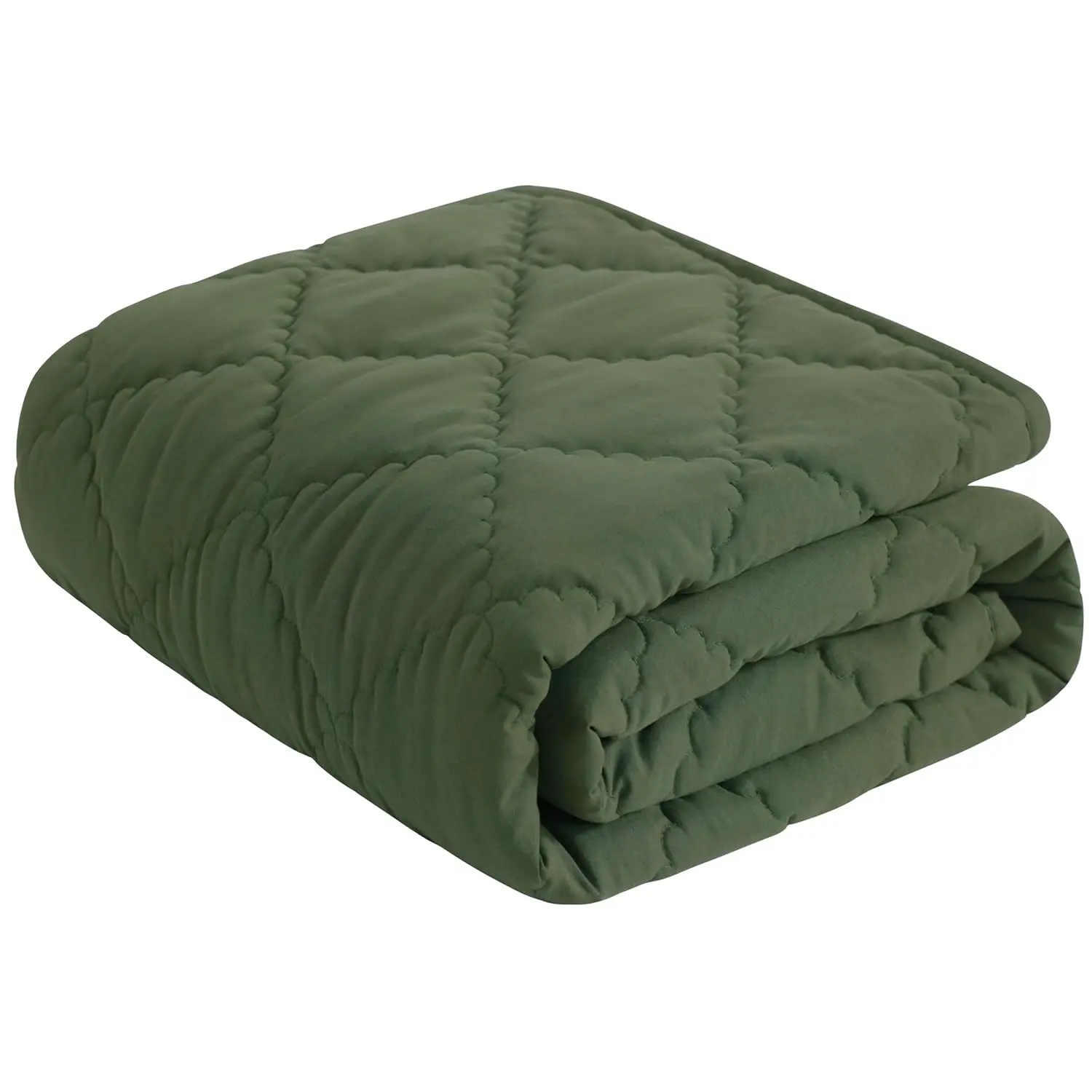 Down Alternative Toddler Comforter, Lightweight and Warm Color Baby Crib Quilted Blanket, 39x47 inches, Olive Green