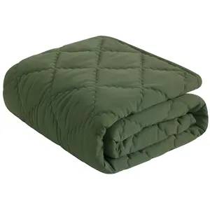 Down Alternative Toddler Comforter, Lightweight and Warm Color Baby Crib Quilted Blanket, 39x47 inches, Olive Green