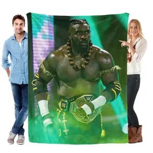 WWE Oba Femi Throw Blanket | Rising Star Flannel Blanket for Wrestling Fans, Soft Plush Bed Couch Blanket, Gift for Men Him