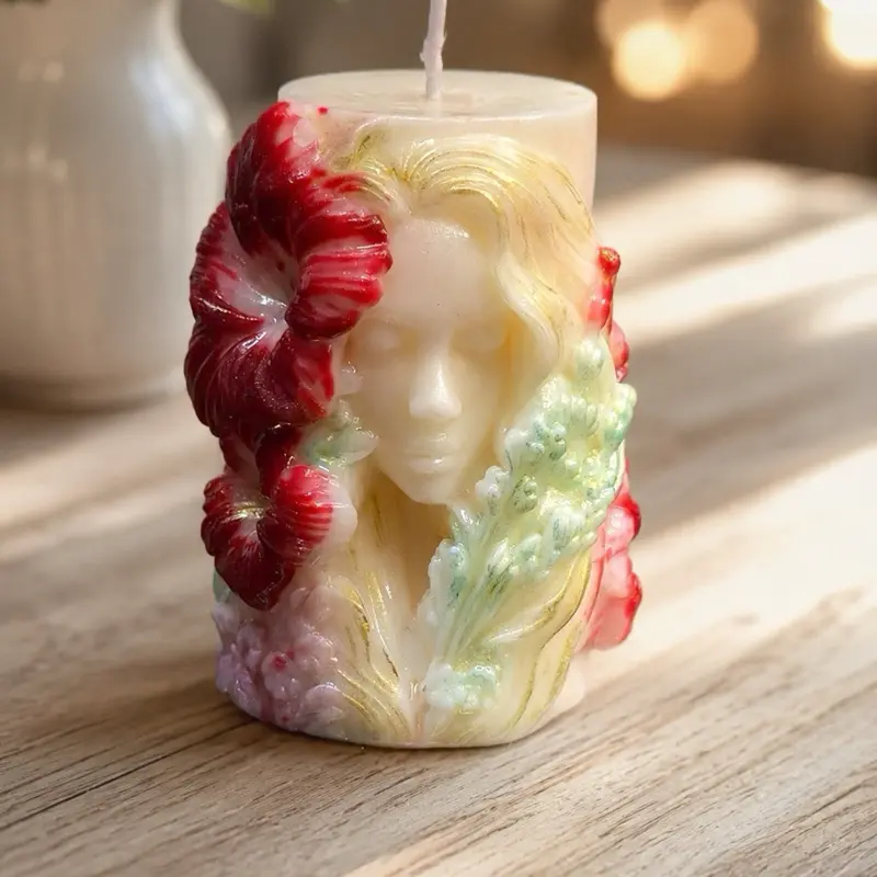 Handmade Floral Goddess Candle