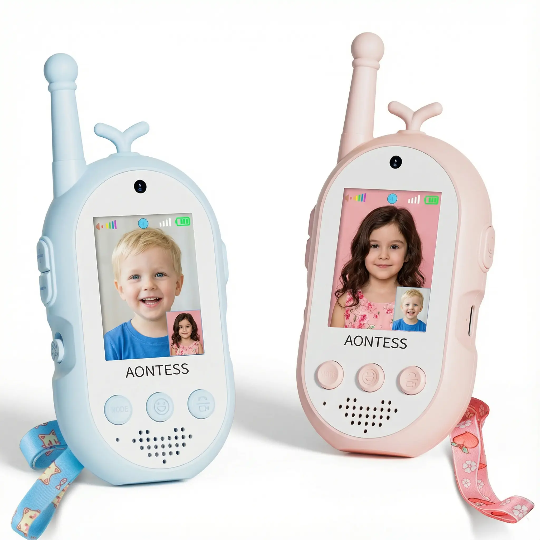 Kids Video Walkie Talkies, 2.4G 2-Way Communication Toys with HD Video Call, Long-Range Wireless Intercom for Boys & Girls, Outdoor Family Gift