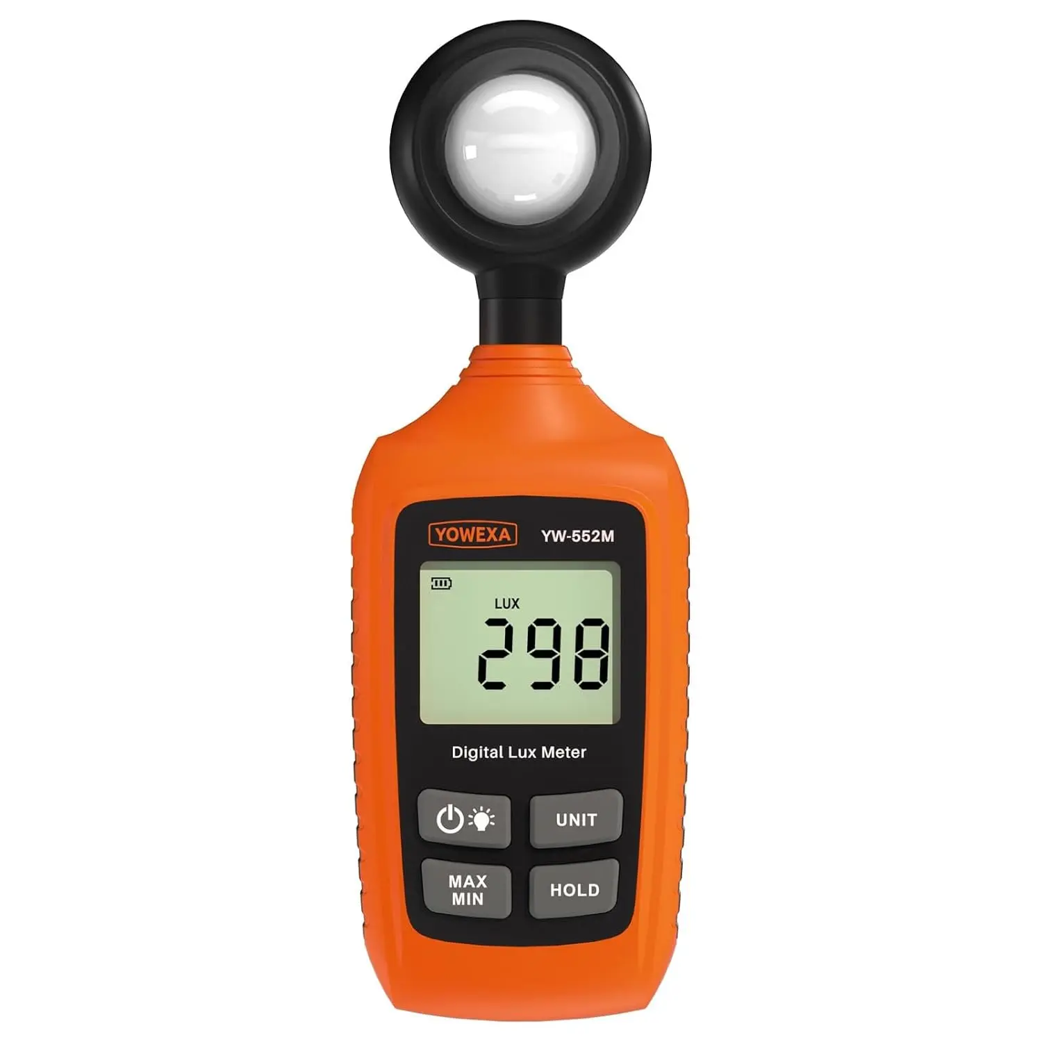 Digital Light Meter, Lux Meter with Foot-Candle Readings | Digital Illuminance Meter, 0-200,000 Lux/0-20,000 Fc, 1 Lux Resolution, 2 Readings/Second, Max/Min, Data Hold, Backlit LCD