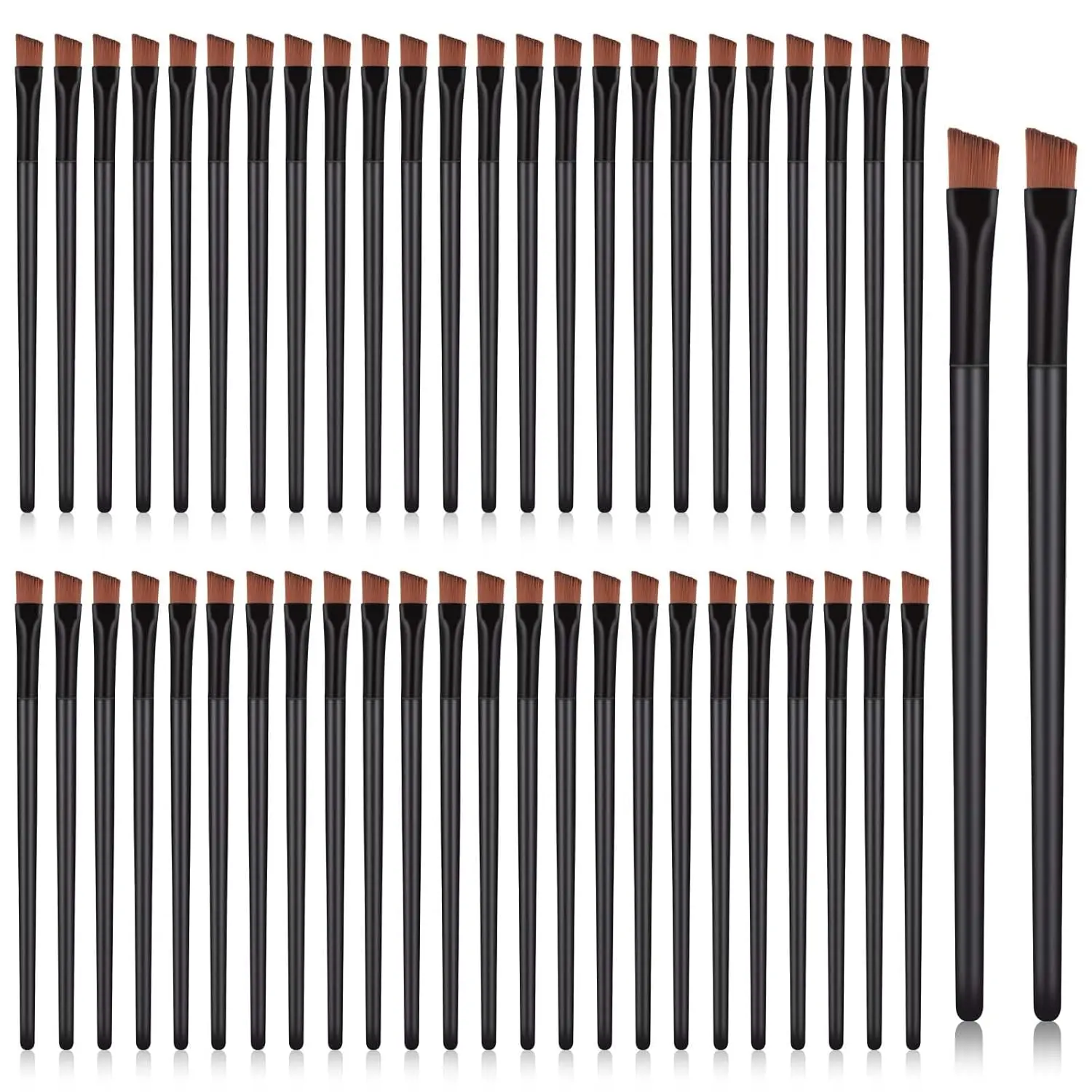 50 Pieces Angled Eyebrow Brushes Eyebrow Tint Brush Flat Tapered Eyebrow Concealer Brush Eye Shadow Applicator Sticks Disposable Eye Makeup Brushes