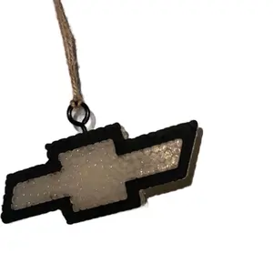 Classic Chevy Emblem Car Freshie - Black and Gold Design