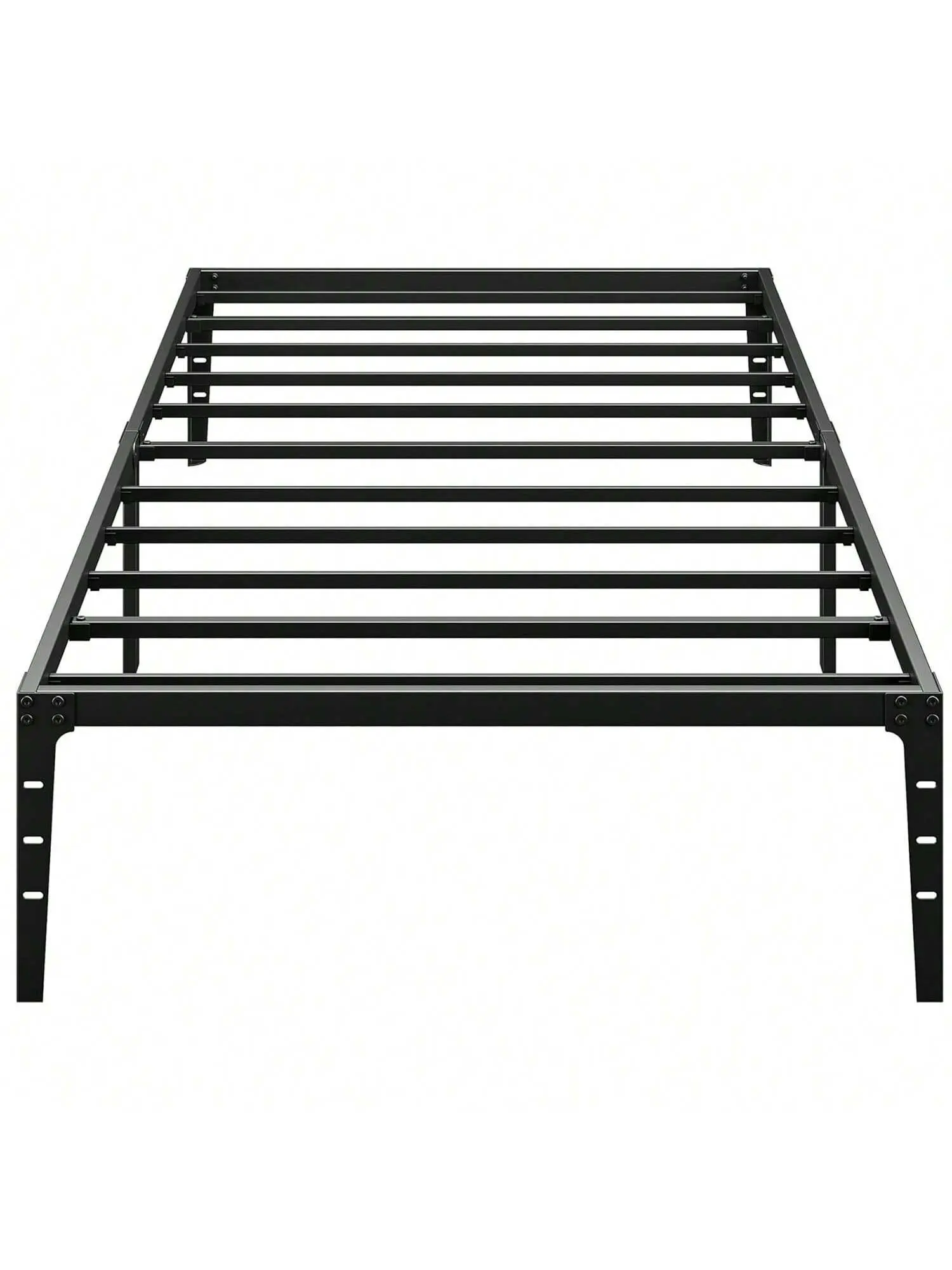 【Christmas Gift】Heavy-Duty Black Twin-Double Bed Metal Platform Bed Frame with Steel Slat Base, Center Support Legs, Sunken Structure Design, Silent, Recessed, Noise-Free, Easy Assembly, No Box Spring Needed, Sturdy