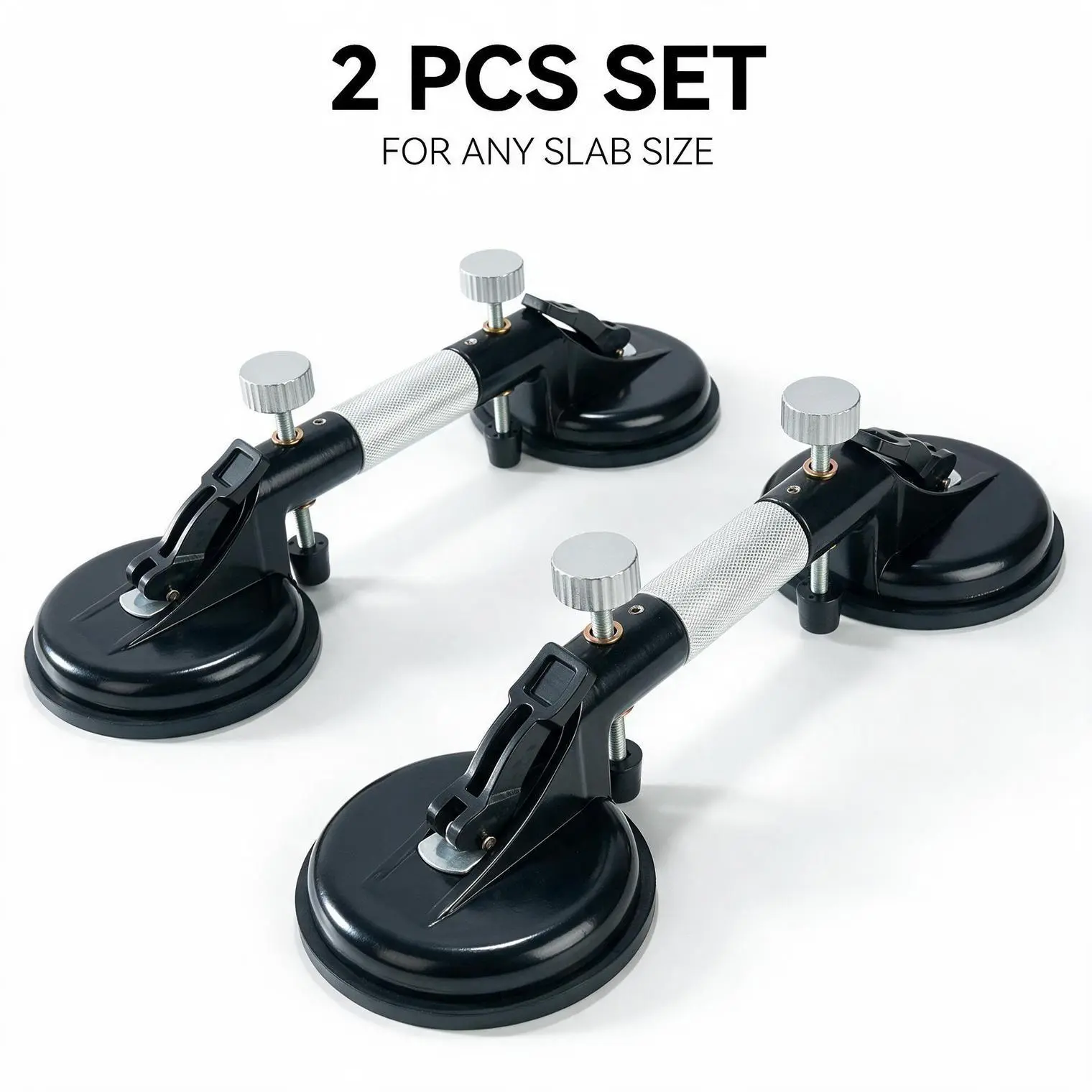 Countertop Joint Leveler 2PC, Vacuum Suction Seam Setter, Adjustable Clamp for Granite Marble Quartz Stone