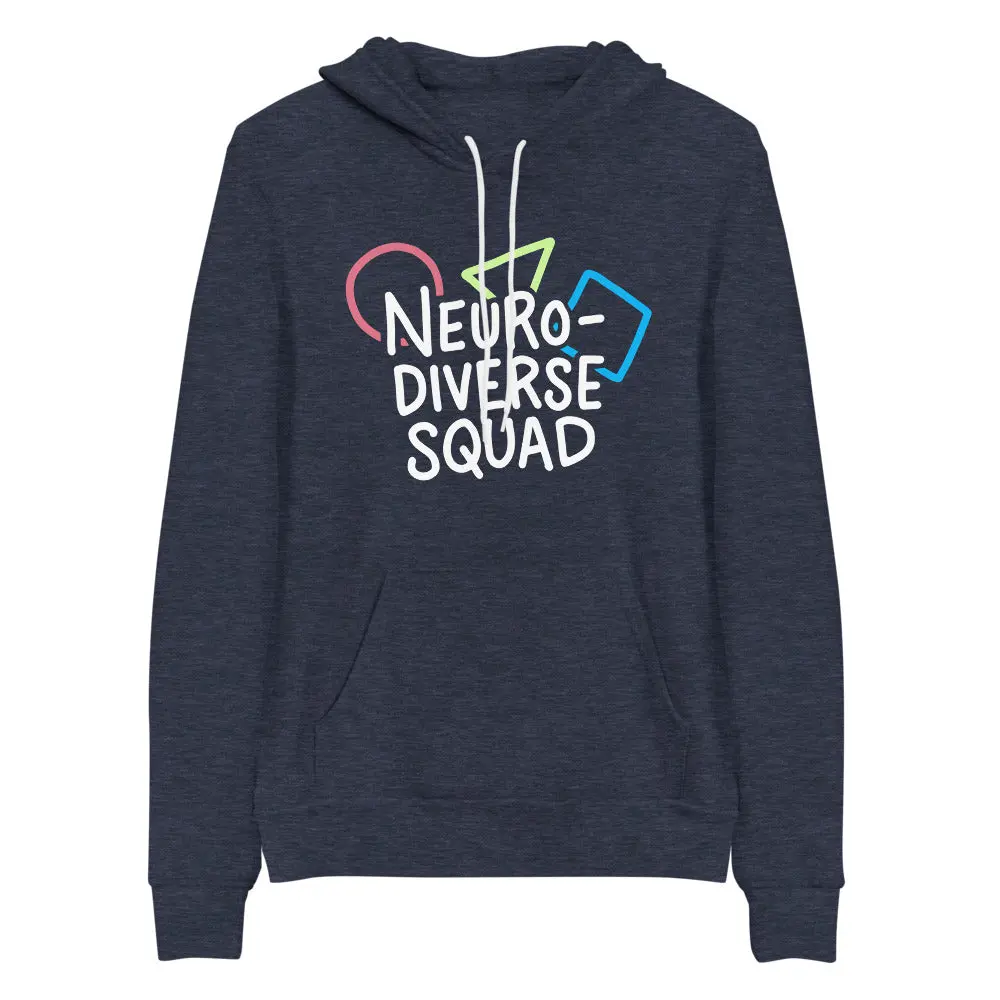 Unisex Pullover Hoodie, Neurodiverse Squad Graphic Sweatshirt in a Soft Cotton Fleece Fabric, Comfy Fit for Casual Wear, Evening