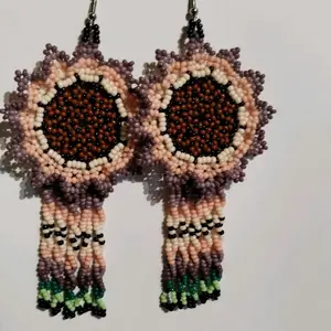 sunflower beaded earrings