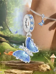 1Pc New Design Diamond Butterfly Beaded Charm DIY Jewelry Making Kit for Bracelet Creative Craft Material Holiday Gift Pendant Women Birthday Gift Daily Wear Accessories