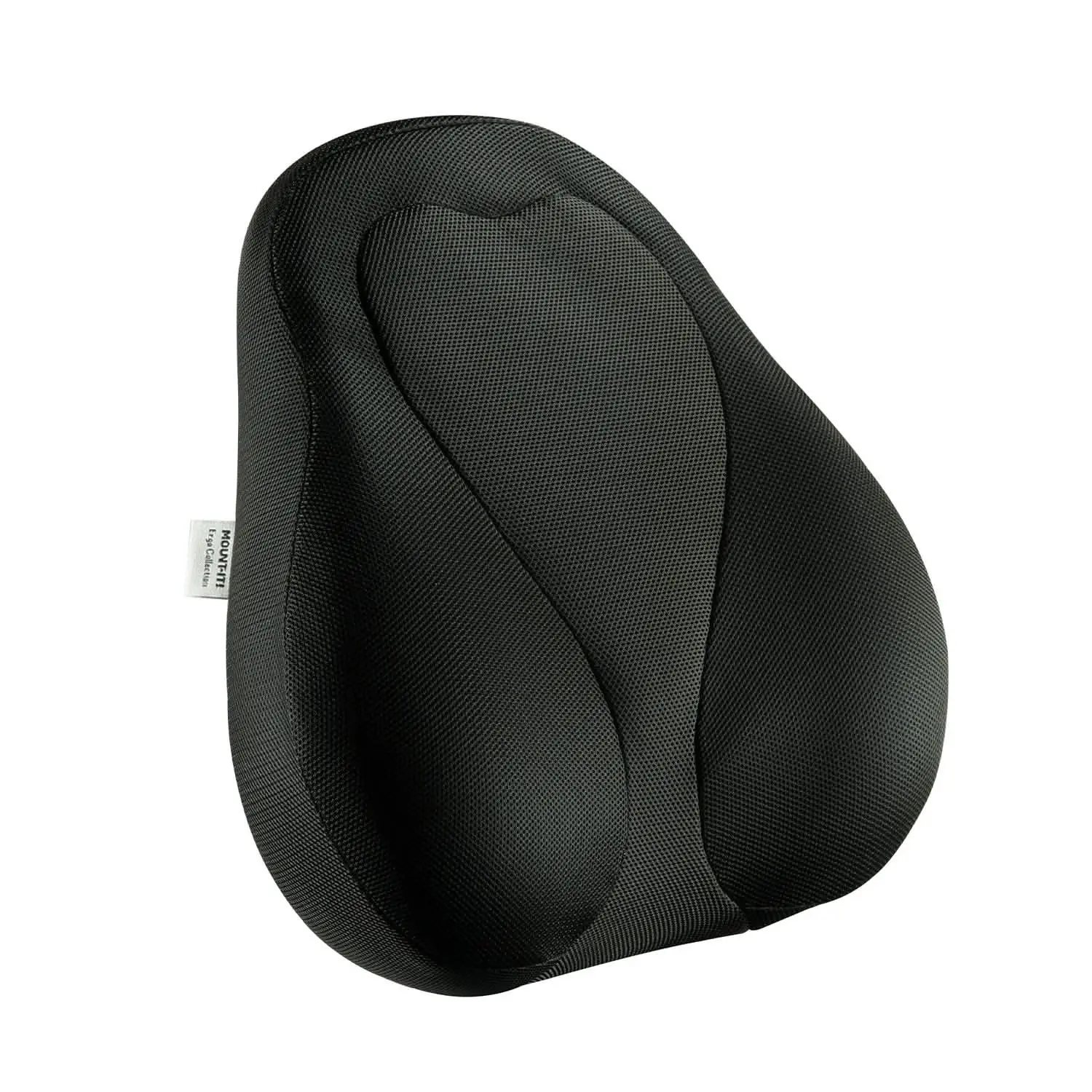 Mount-It! Curved Memory Foam Office Chair Back Support Cushion - Curved Supportive Backrest, Breathable Mesh, Adjustable Strap for Supportive Sitting & Bad Posture Relief
