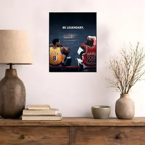 [NO FRAME] Legendary Basketball Icons Wall Art, Motivational Sports Quote Poster, Inspirational Athlete Wall Decor