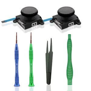 Replacement Joy Stick Compatible with Switch lite, Joystick Replacement Compatible with Switch lite and Repair Tool Kit for Switch lite - 2 Pack (Black)