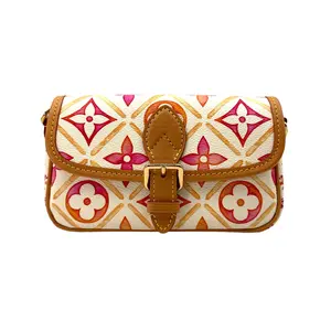 Pre-owned Louis Vuitton Coated Canvas Shoulder Bags "By The Pool" Nano Diane Multicolor Monogram Tiles Canvas Shoulder Bag LV2271