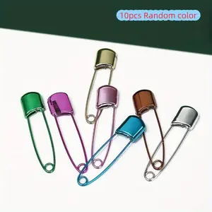 10 Pcs Mixed Color Stainless Steel Scarf Pins, Safety Pins for DIY Sewing Supplies, Sewing Tools, Versatile Craft Accessories, Durable & Reliable
