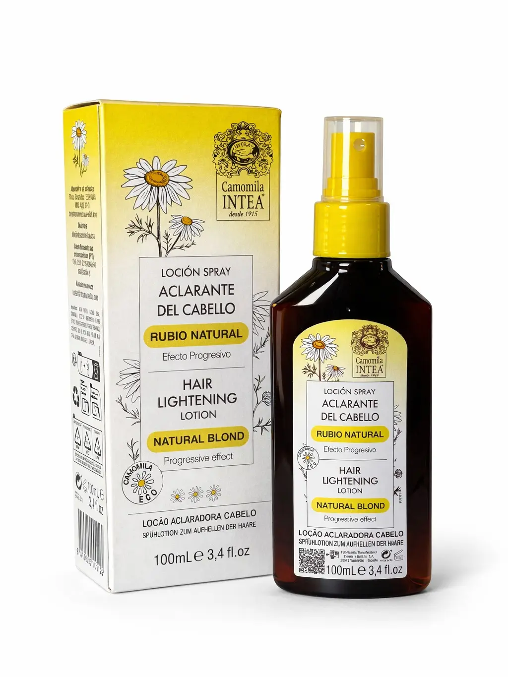 Camomila Intea Gradual Natural Blonde Hair Lightening Spray - 100ml Gentle Haircare Lightspray Leave-In Treatment, Chamomile Extract, Perfumed, Paraben-Free, Cruelty-Free (Est. 1915, Spray-Based Leave-In Treatment), Lightspray Leave-In Treatments