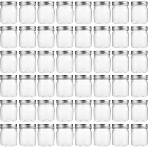 8 oz Clear Plastic Jars with Airtight , 48 Pack Plastic Mason Jars with  8oz, Refillable Storage Slime Containers & Small  Jar for Kitchen Organization (48 Pack,)