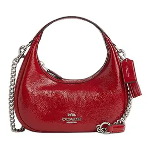 Coach Carmen Small Leather Crossbody Bag for Women, Red