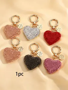 Full-Rhinestone Heart-Shaped Sparkly Bag Charm, Purse Charm Fully Rhinestone-Encrusted, Voluminous Heart Pendant Resistant To Diamond Loss And Fading Light Luxury, High-End, Sweet & Cool Accessories Compatible With Bags, Keys